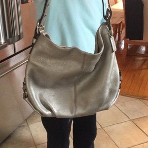 Silver coach handbag